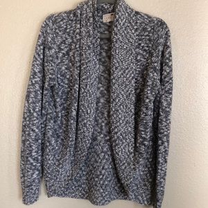 Navy and white knit cardigan